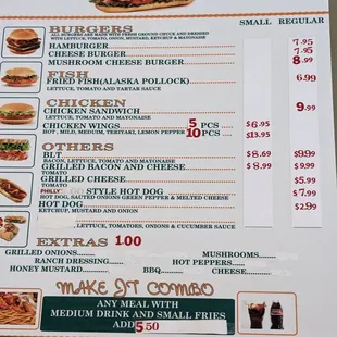 the menu