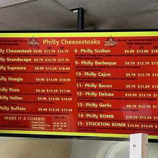 Menu as of 06/2024