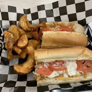 Chicken Cheesesteak and fries