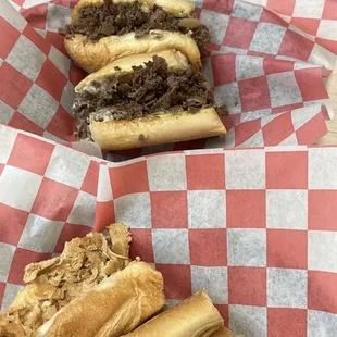 Philly cheesesteak and Philly chicken cheese