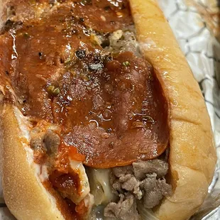 a meatball sub sandwich