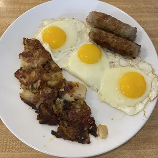 Eggs, Sausage and Home Fries