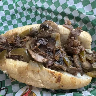 Philly cheesesteak with onions &amp; peppers