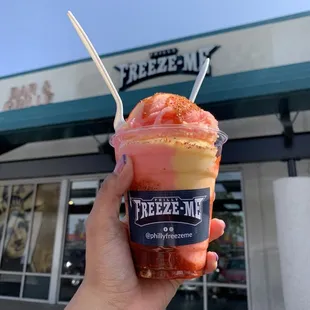 Italian Ice watermelon and mango - tajin and chamoy
