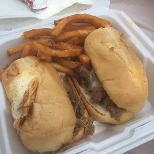 Steak and cheese combo! $10 delicious fries