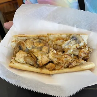 Chicken cheesesteak with mushrooms