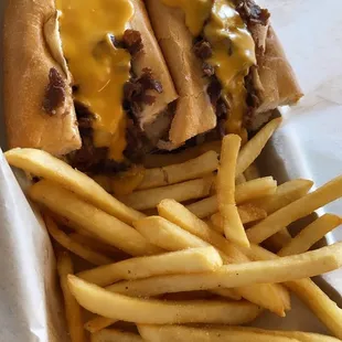 Teriyaki cheesesteak with wiz and provolone.