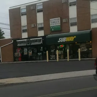 Right next to Subway. A little hidden. Nice newly paved parking lot