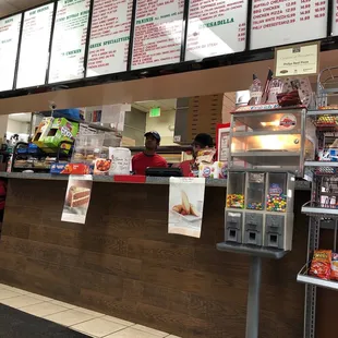 a restaurant counter