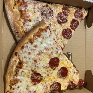 Pepperoni pizza slices