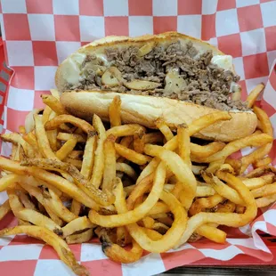 7&quot; mushroom cheesesteak worth American cheese and fries
