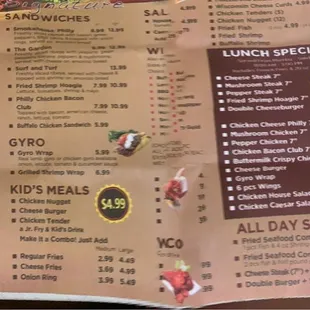 Current Menu as of July2021.