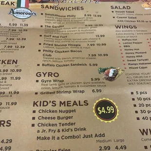 Current Menu as of July2021.