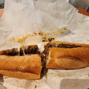 the inside of a sandwich