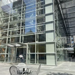 Philly Steak Co is located in the Comcast Center building down the stairs, through the double doors..