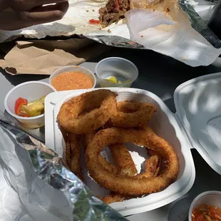 Onion rings! Perfectly breaded and crispy