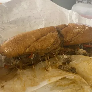 Cheese steak sandwich.