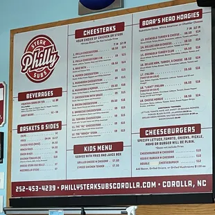Menu signboard (Oct 2024) - Zoom in for details and prices
