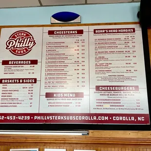 Menu signboard (Oct 2024) - Zoom in for details and prices