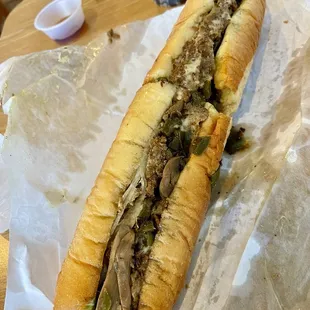2. Philly Cheesesteak LTM - 12 inch - $15 - chock full of meat and cheese. Hey, if it's not a greasy mess, it's not the real deal! :)