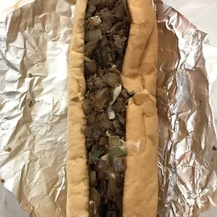 Full size Philly Cheese Steak Sandwich with the Works