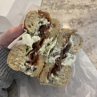 Everything Bagel w/ Scallion CC and bacon