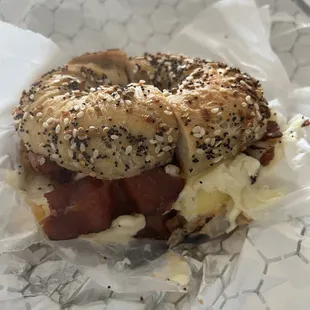 Bacon, Egg, Cheese on Everything bagel