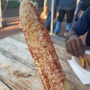 a corn on a stick