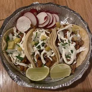 Tacos Al Pastor and Quesillo