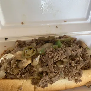 Monster Philly Cheese Steak Sandwich