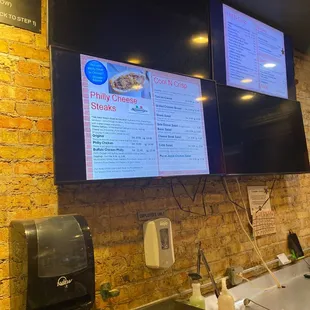 menus on the wall