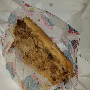 Small chicken cheesesteak no onions add mushrooms with American cheese delivered by uber to hotel