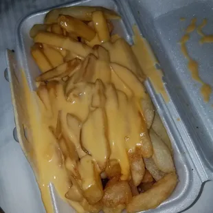 Hot cheese fries delivered through uber