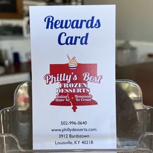 Rewards Card