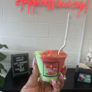 Philly's Best Strawberry Water Ice  Philly's Best Frozen Desserts Sour Apple Water Ice