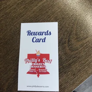 Rewards card front