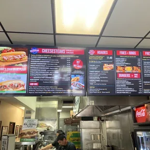 The current menu board.