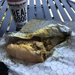 Mushroom and onion cheesesteak