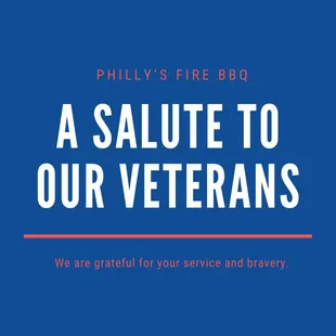 Place your orders now for Veterans Day!!!! Let us do the cooking, while you sit and reminisce.