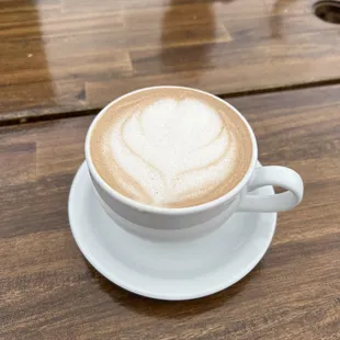 Latte with oak milk and mocha