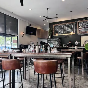 a view of a restaurant from the bar