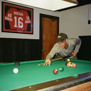 Beer and pool... what could be better.