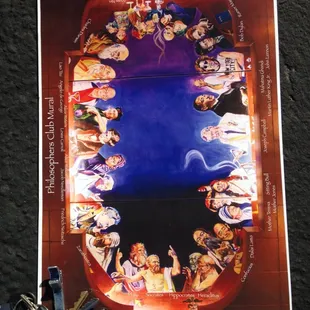 This mural is on the ceiling of the philosophers club