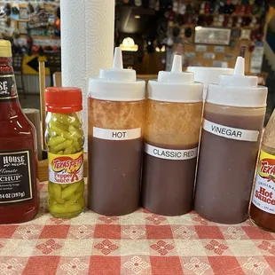 Sauce options on the table
