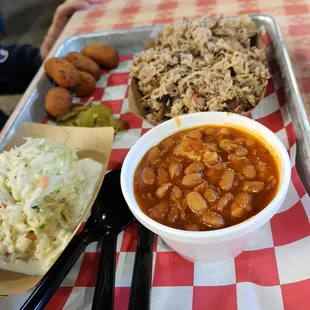 Pulled Pork w/ Beans &amp; Slaw