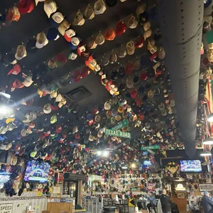 Ceiling of hats