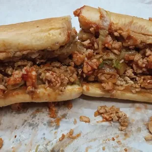 Chicken cheesesteak hoagie