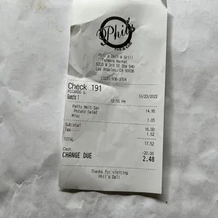 Receipt with $1.05 misc?!?!?!