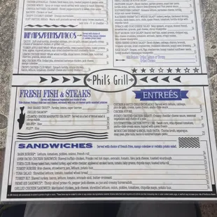 Menu front.