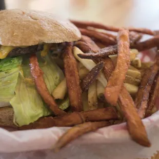 Allendale comes with regular and sweet potato fries.